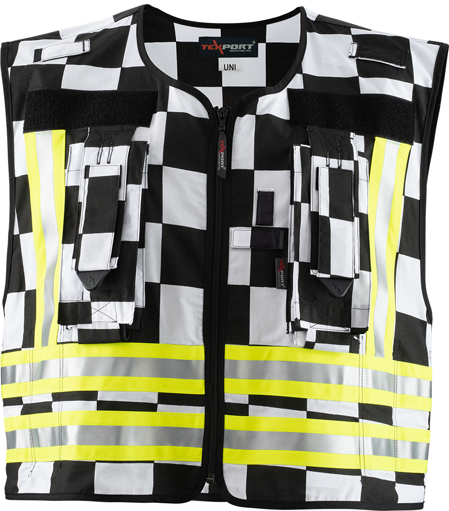 CHALECO DE MANDO BLANCO Y NEGRO